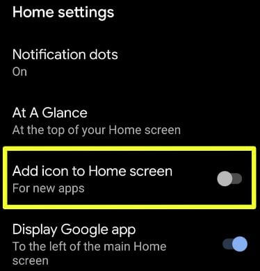 Add app icon to home screen in Pixel 3 XL