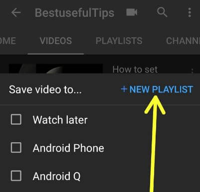 Create YouTube playlist on Android