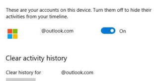 How to clear activity history in Windows 10 PC