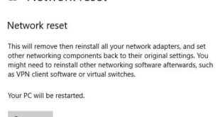 How to reset network settings in Windows 10