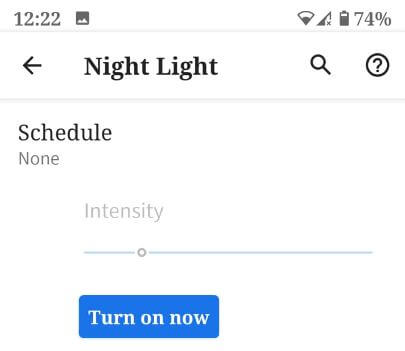 How to set up Night light in Pixel 3a