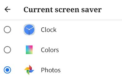 Set Pixel 2 screen saver