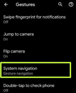 How to enable full screen gestures in Android 10 device