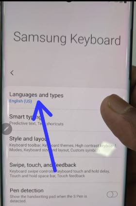 Change the keyboard language on galaxy Note 10 plus