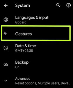How to enable full screen gestures in Android 10 device