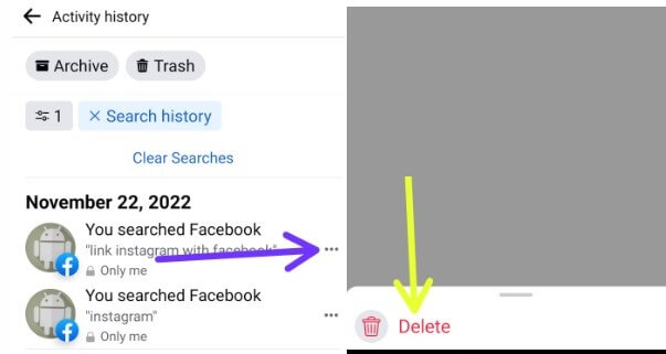 Facebook Search History Delete
