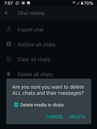 How to Delete WhatsApp Chat History on Android