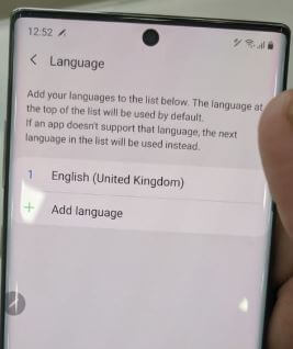 How to change the language on Samsung Note 10 plus