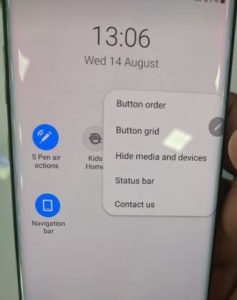 How to customize notification bar in Galaxy Note 10 plus