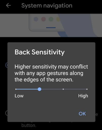 Use full screen navigation gestures on android 10