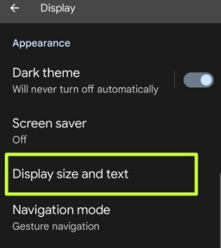 Adjust the display size on your Android phone