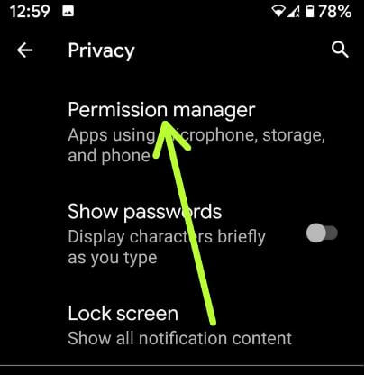 Android app permissions list