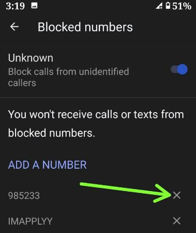 Block a number on android phone
