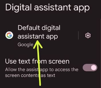Change default digital assistant app on Android Stock OS