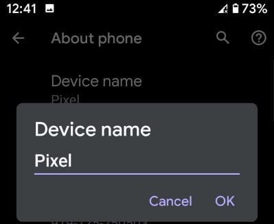 Change device name on Android 10 devices