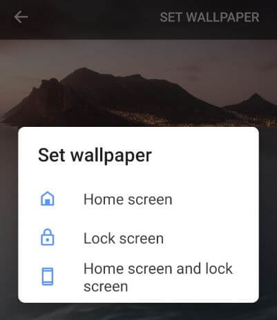 Change home screen wallpaper in android 10 devices