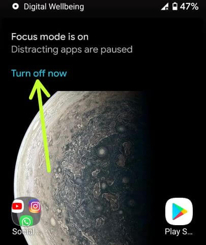 Focuse mode is turn off on Android 10