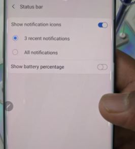 How to change the status bar settings in Samsung Note 10 Plus