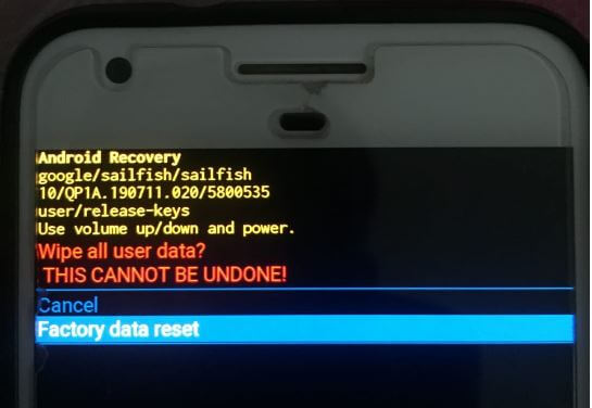 How to factory reset Android 10