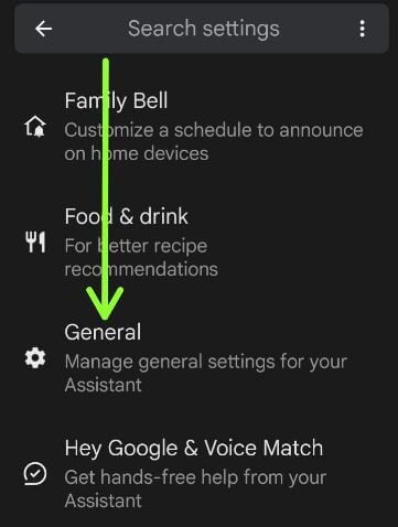 Open Google assistant settings on Android phones