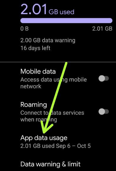 Restrict background data usage Android 10