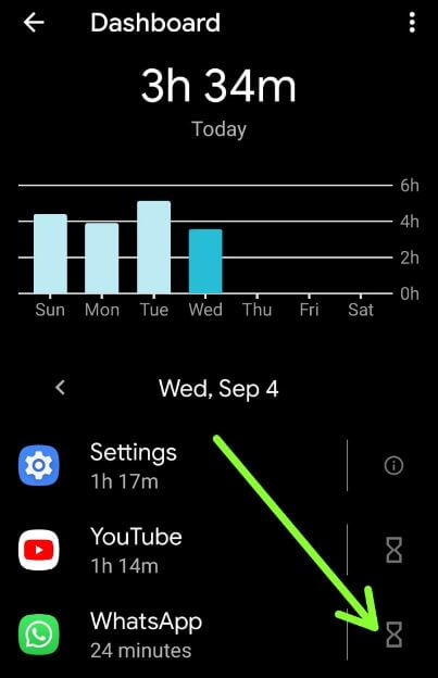 Set app timer on Android 10 using Digital Wellbeing