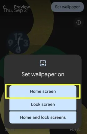 Set the home screen wallpaper on Android devices