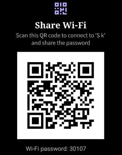 Share wifi password on android 10 to other device