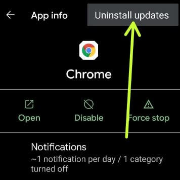 Uninstall App Update to Fix app crashes on Android phone