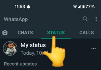 Where is WhatsApp Status on Android