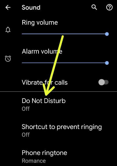 Android 10 Do not disturb mode