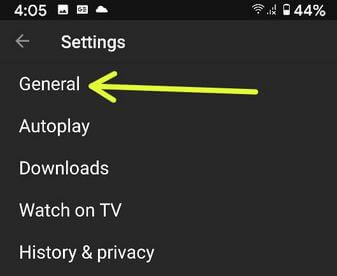 Change YouTube to dark mode on Android using general settings