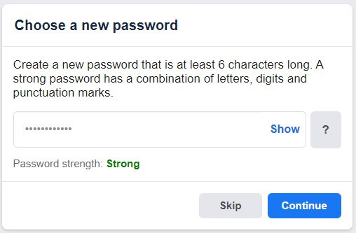 Change your Facebook password on Windows 11 and Windows 10
