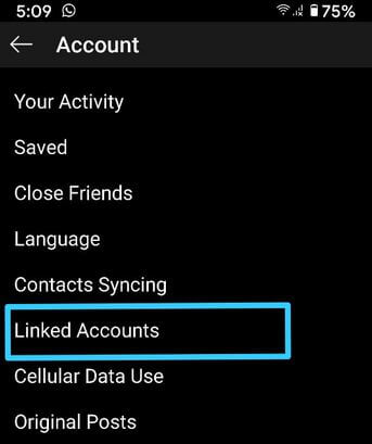 Connect Instagram to Facebook on Android