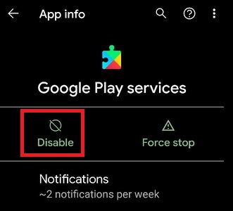 Disable Google Play Services on latest Android devices