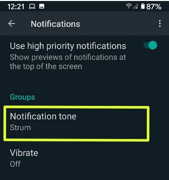 Disable Notification Sound on WhatsApp Group Android