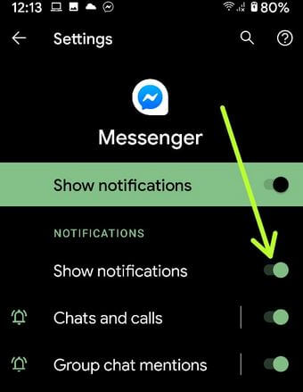 Disable Notification on Facebook Messenger App in  Android Devices