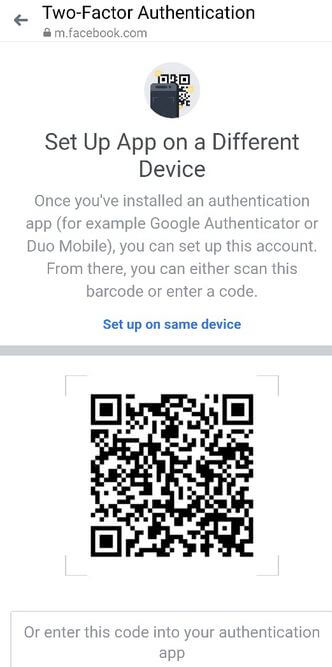 Enable Two Factor Authentication Facebook App on Android