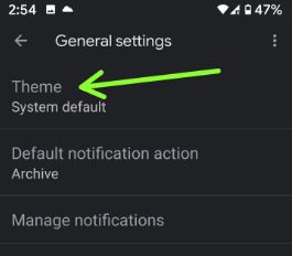 Enable or disable dark mode on Gmail app