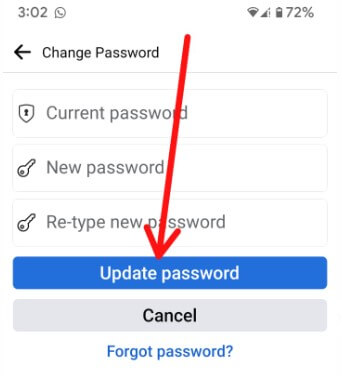 How do I Change my Facebook Password using Facebook App on Android