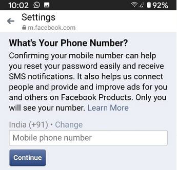How to Add a Phone Number to Facebook Messenger App on Android