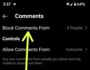 How to Block Comments on Instagram App Android
