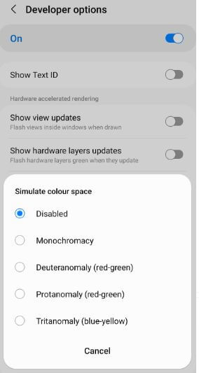 How to Change Simulate Color Space on Samsung Galaxy