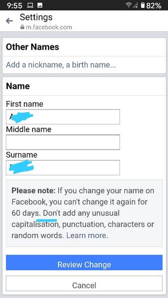 Change nickname facebook chat