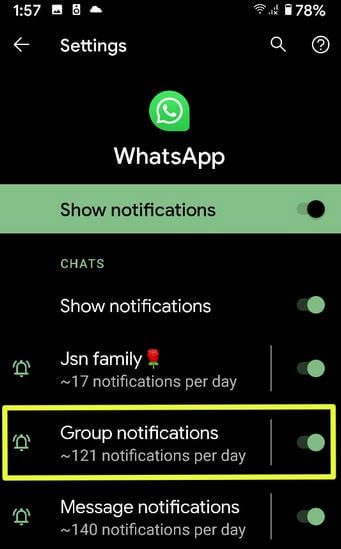 How to Turn Off Group Notifications on WhatsApp Android Phone