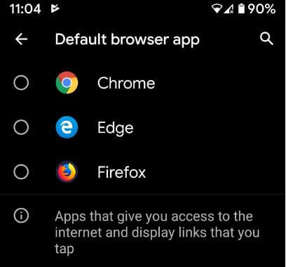 How to change default apps on Android 10