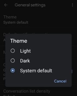 Settings Dark Mode App Android