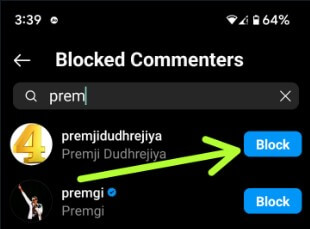 List of Blocked Commenters on your Android