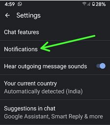 Message notification Settings in latest Android devices