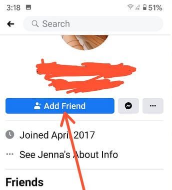 Send a Friend Request on Facebook Account
